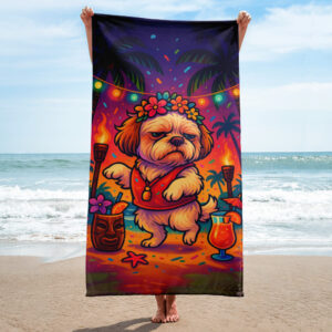 Pawty Time! Custom Beach Towel with Your Pet’s Image