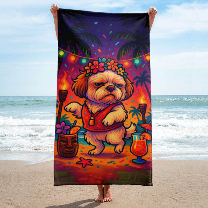 Pawty Time! Custom Beach Towel with Your Pet’s Image