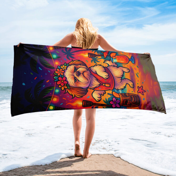 Pawty Time! Custom Beach Towel with Your Pet’s Image - Image 2
