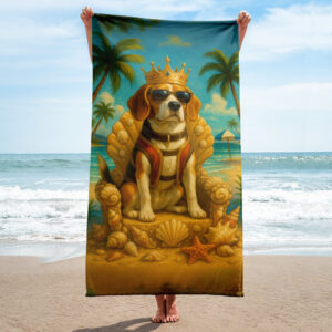 Custom Beach Towel – Beach Princess or King Pet Design