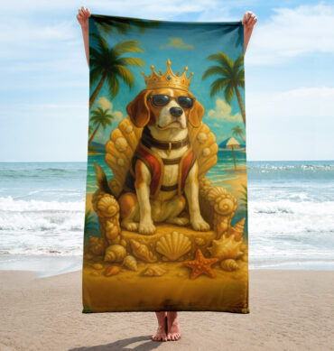 Custom Beach Towel – Beach Princess or King Pet Design