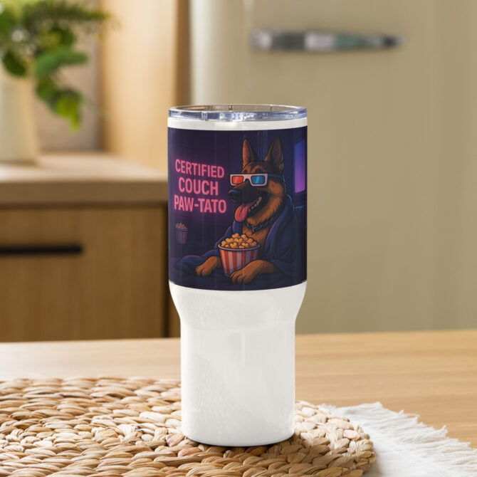 Custom “Petflix & Chill” Travel Mug with Pet Artwork – Funny Gift for Animal Lovers - Image 2