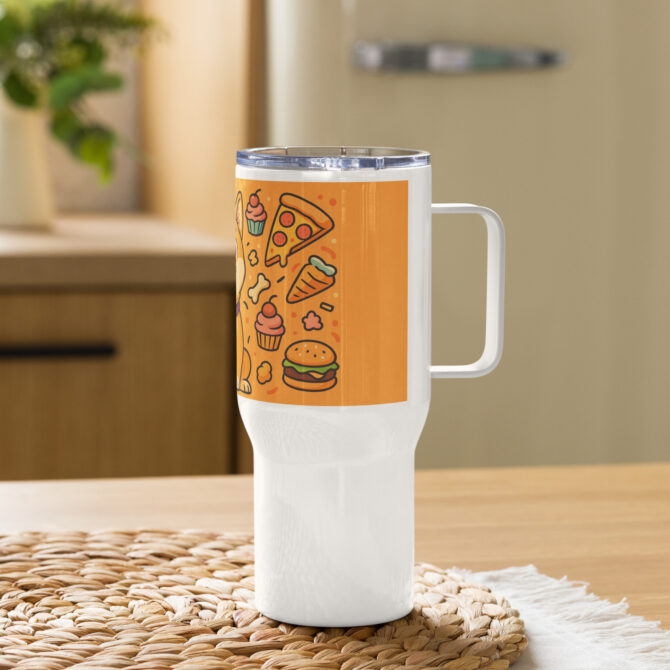Custom Pet Travel Mug – “Snack Monster” Cartoon Style - Image 4