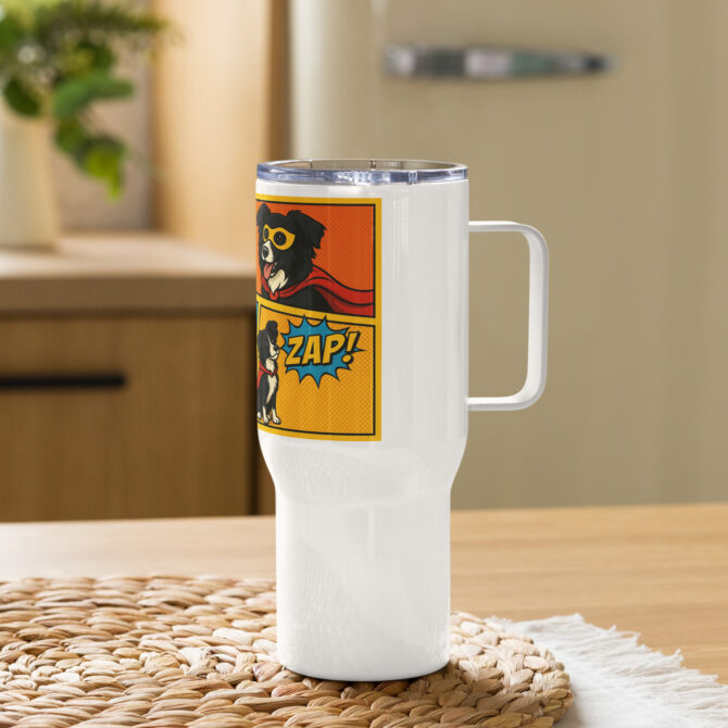 Custom Superhero Pet Travel Mug – Personalized Dog or Cat Gift - Image 4
