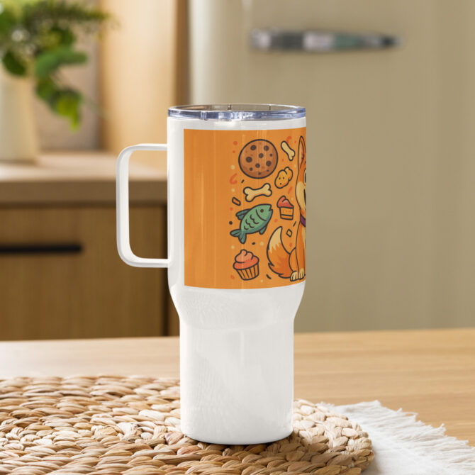 Custom Pet Travel Mug – “Snack Monster” Cartoon Style - Image 3