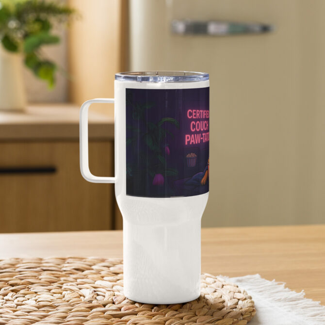Custom “Petflix & Chill” Travel Mug with Pet Artwork – Funny Gift for Animal Lovers - Image 3
