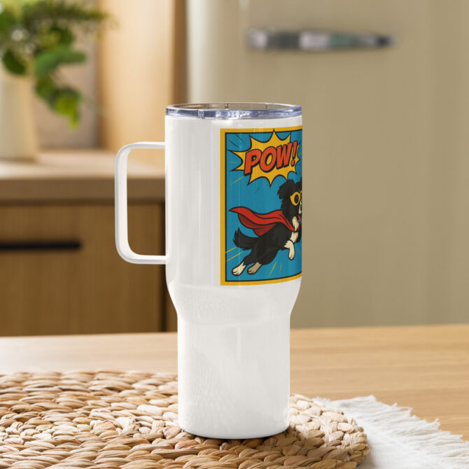 Custom Superhero Pet Travel Mug – Personalized Dog or Cat Gift - Image 3