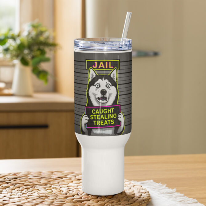 Custom Pet Mugshot Travel Mug – Funny Personalized Gift