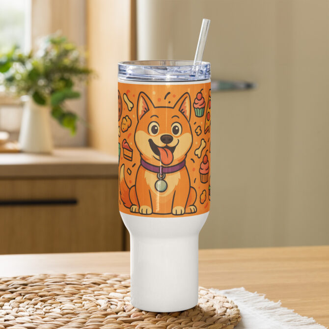 Custom Pet Travel Mug – “Snack Monster” Cartoon Style