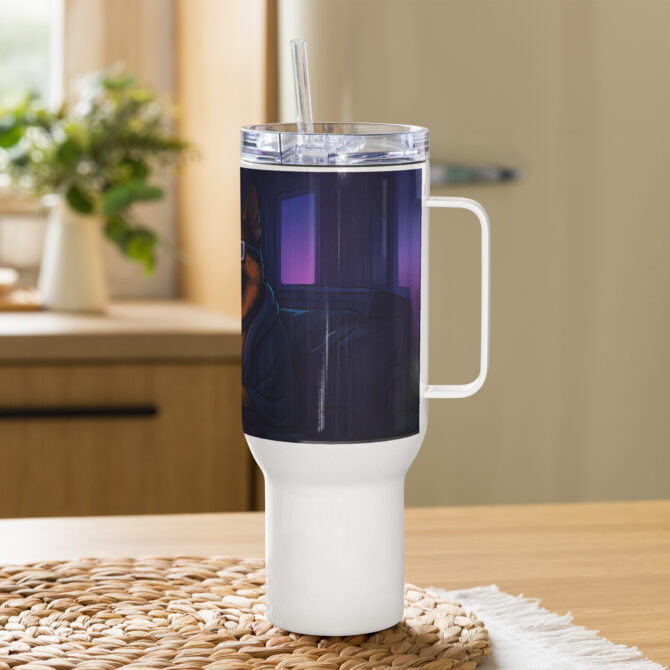 Custom “Petflix & Chill” Travel Mug with Pet Artwork – Funny Gift for Animal Lovers - Image 6