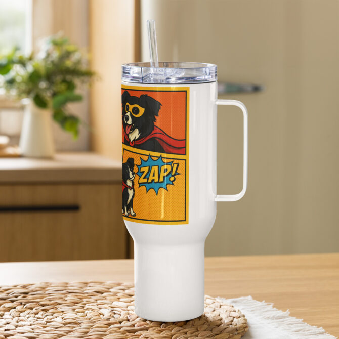 Custom Superhero Pet Travel Mug – Personalized Dog or Cat Gift - Image 6