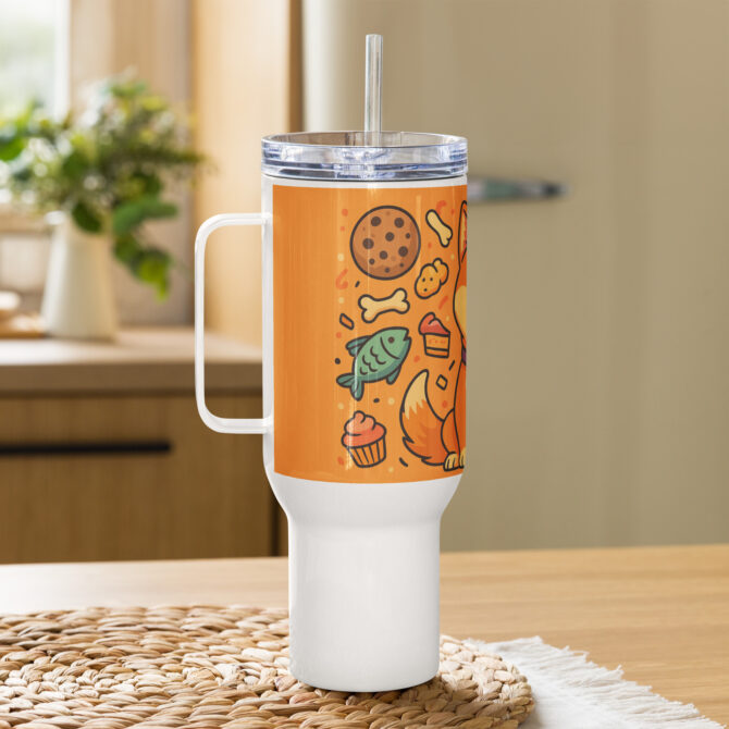 Custom Pet Travel Mug – “Snack Monster” Cartoon Style - Image 5
