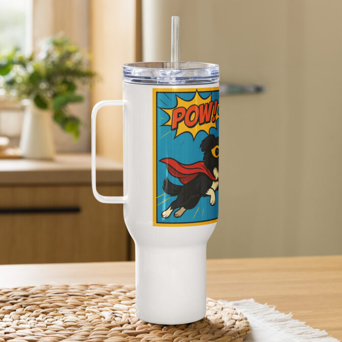 Custom Superhero Pet Travel Mug – Personalized Dog or Cat Gift - Image 5