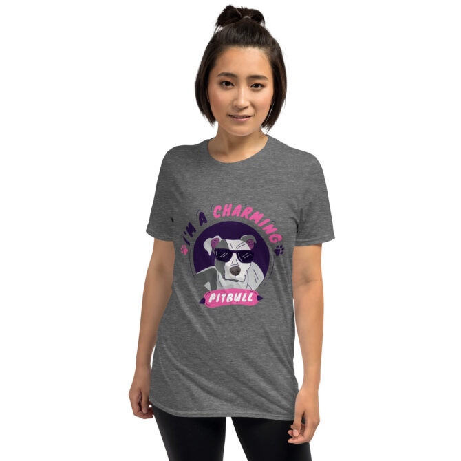 I'm a Charming Pitbull – Funny Dog Lover T-Shirt - Unisex T-Shirt - Image 2