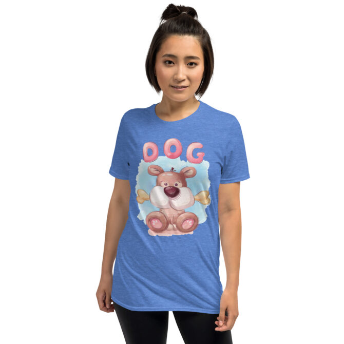Cute Cartoon Dog T-Shirt – Fun Kids & Animal Lovers Tee - Unisex T-Shirt - Image 3