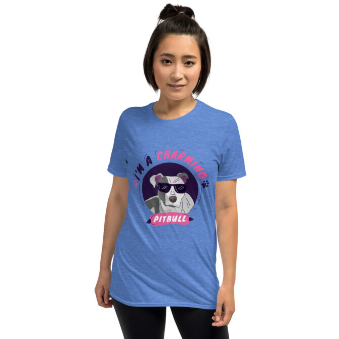 I'm a Charming Pitbull – Funny Dog Lover T-Shirt - Unisex T-Shirt - Image 3