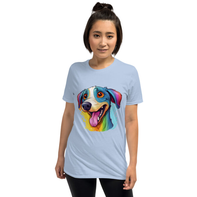 Happy Color Splash Dog T-Shirt – Vibrant Artistic Pet Tee - Unisex T-Shirt