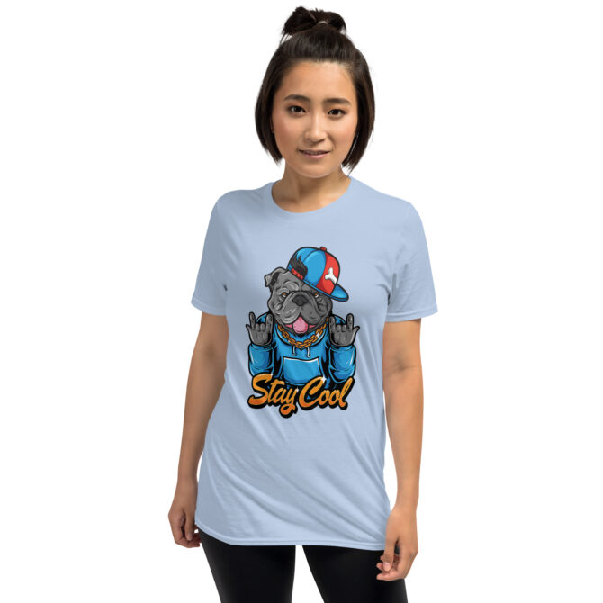 Stay Cool Bulldog T-Shirt – Hip-Hop Style Dog Tee - Unisex T-Shirt - Image 3