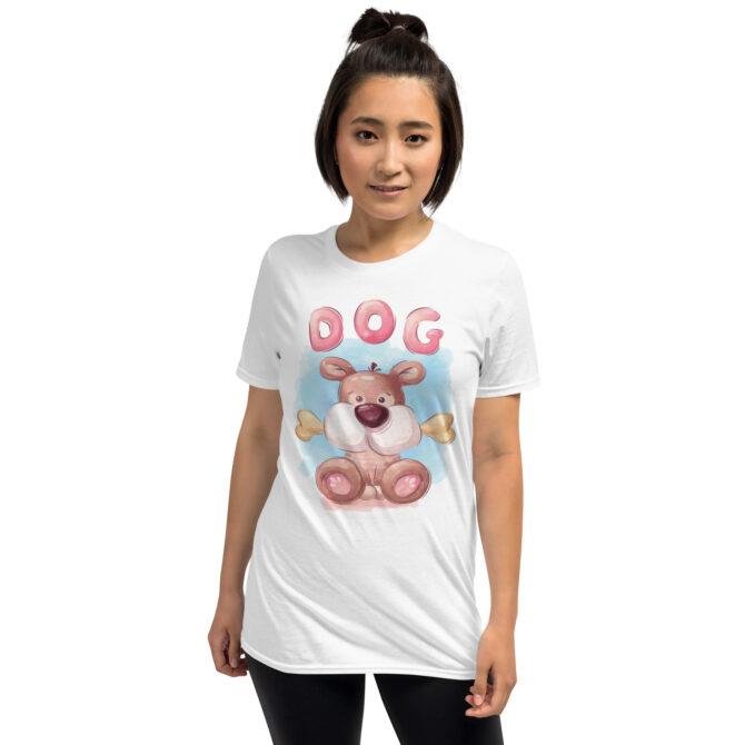 Cute Cartoon Dog T-Shirt – Fun Kids & Animal Lovers Tee - Unisex T-Shirt - Image 4