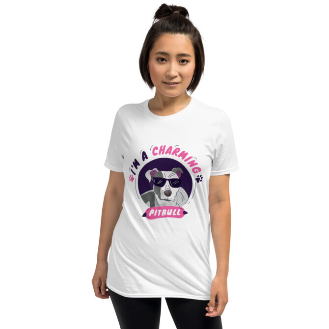I'm a Charming Pitbull – Funny Dog Lover T-Shirt - Unisex T-Shirt - Image 4