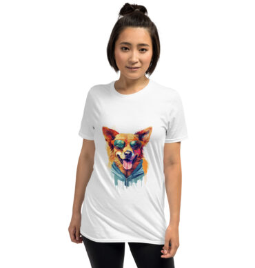 Colorful Cool Dog T-Shirt – Sunglasses & Hoodie Art Tee - Unisex T-Shirt