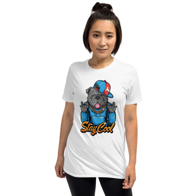Stay Cool Bulldog T-Shirt – Hip-Hop Style Dog Tee - Unisex T-Shirt - Image 4