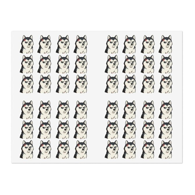 Angry Grumpy Face Pet Sticker Sheet – Custom Vinyl Stickers - Image 2