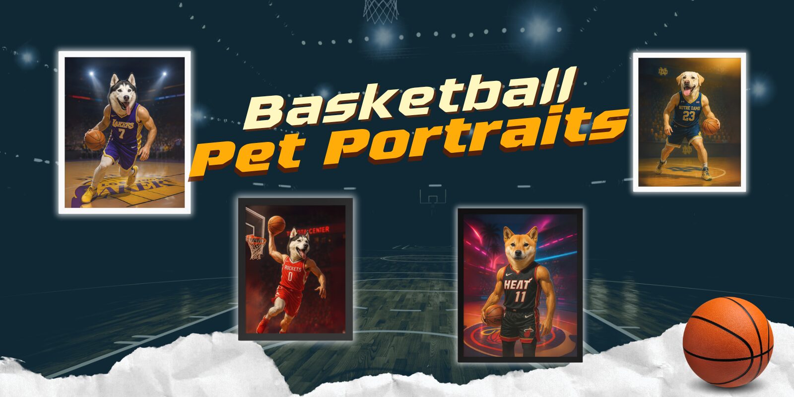 Custom Made Basketball Pet Portraits