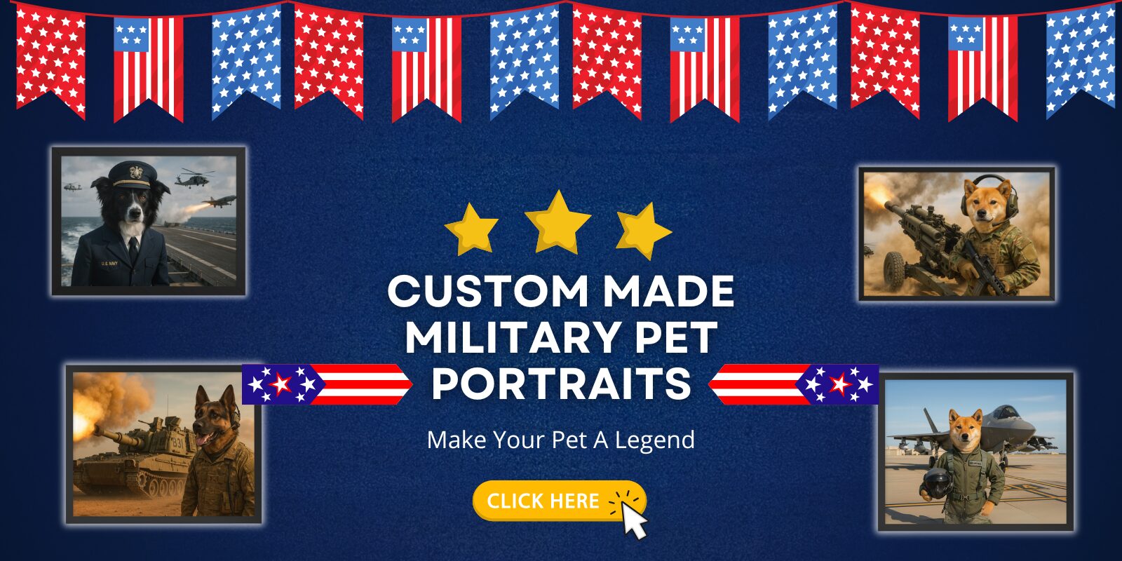 Custom Made Military Pet Portraits