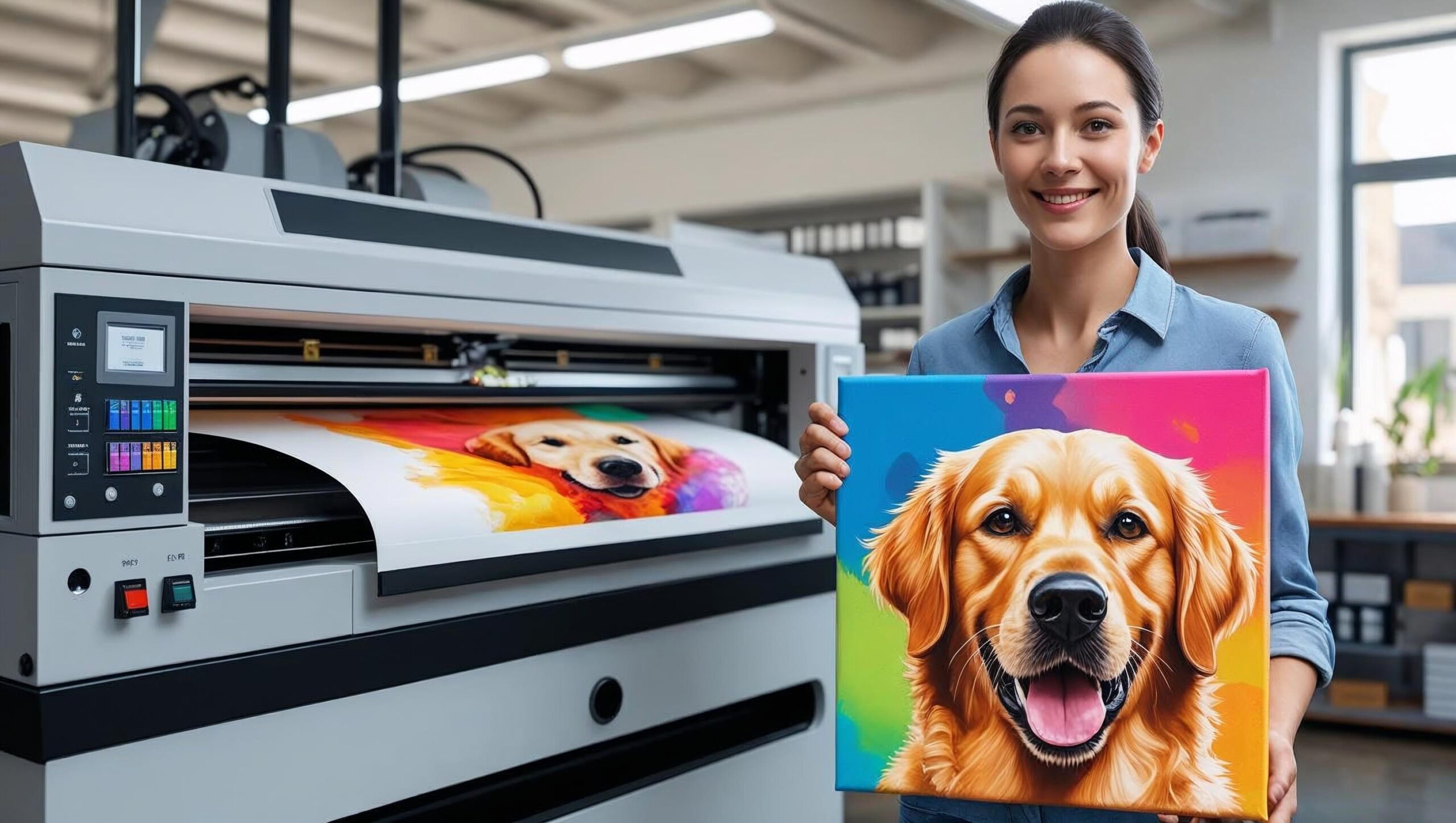 Digital printing of the framed canvas motifs