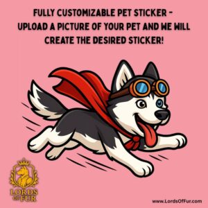 Custom Flying Superhero Pet Stickers – Die-Cut Vinyl Sheet