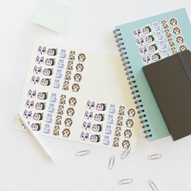 Kawaii Pet Sticker Sheet – Custom Die-Cut Vinyl Pack - Image 2