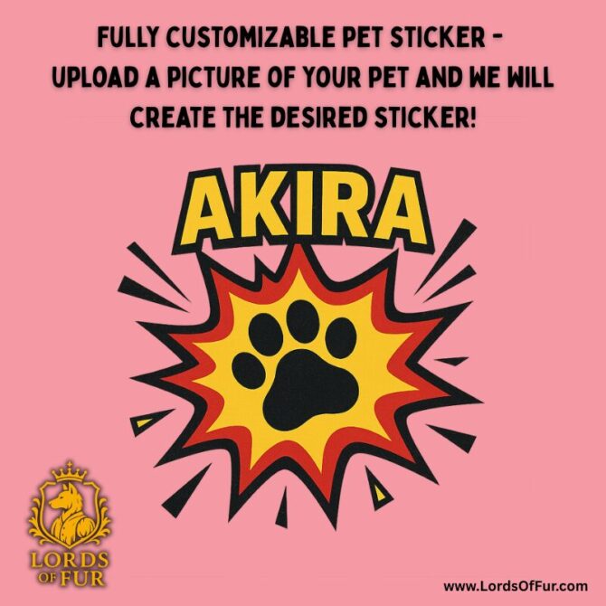 Custom Pet Name Pawprint Stickers – Die-Cut Vinyl Sheet