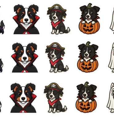 Pet Costume Sticker Sheet – 5 Custom Halloween Designs