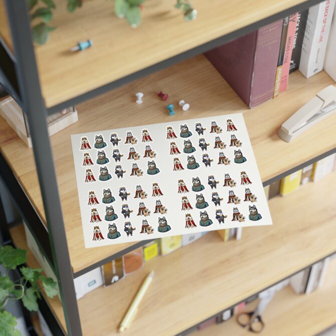 Royal Pet Portrait Sticker Sheet – Custom Vinyl Die-Cut - Image 5