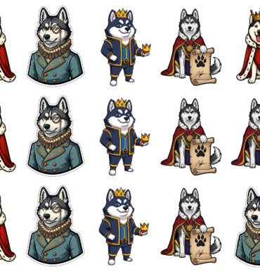 Custom Royal Pet Portrait Sticker Collection