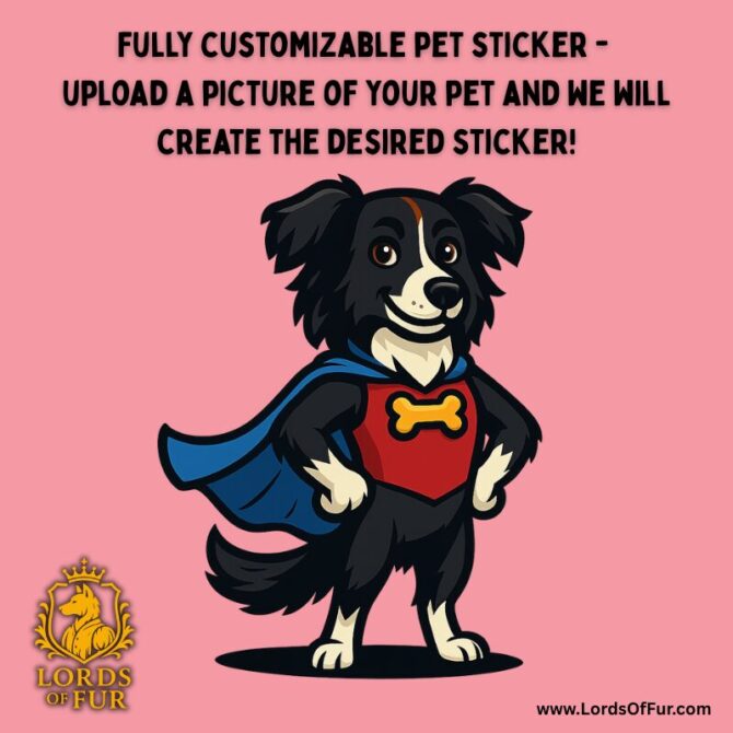 Superbark Custom Pet Vinyl Sticker Sheet – Die-Cut Hero Pose