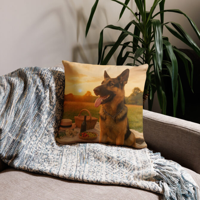 Custom Pet Pillow Case – Sunset Picnic Design for Home Décor - Image 3