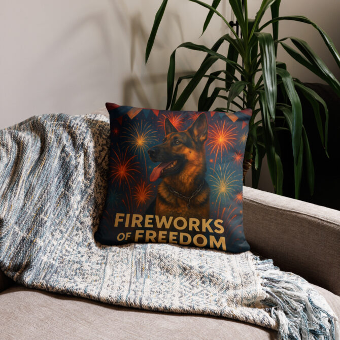 Fireworks of Freedom Custom Pet Pillow Case – Patriotic Pet Home Décor - Image 3