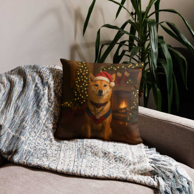 Cozy Christmas Fireplace Custom Pet Pillow Case – Festive Home Décor - Image 2