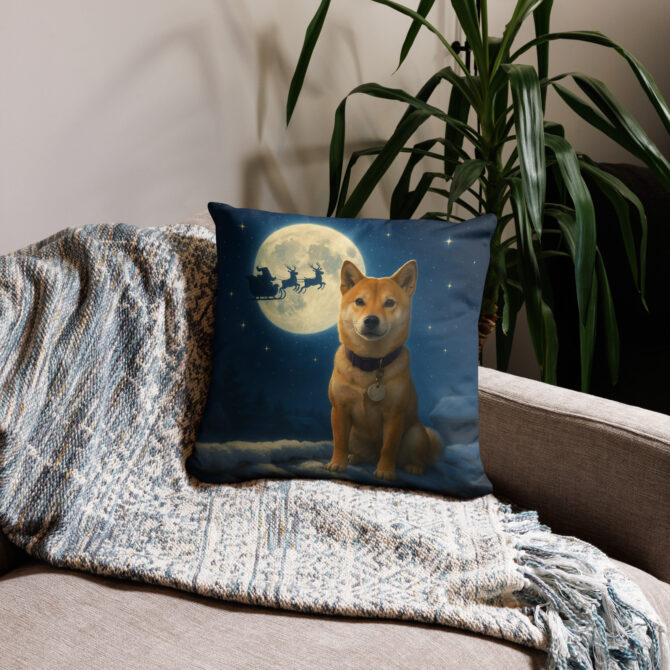 Christmas Eve Night Sky Custom Pet Pillow Case – Festive Home Décor with Your Pet - Image 2