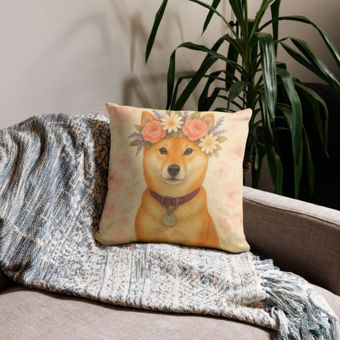Floral Crown Princess Custom Pet Pillow Case – Elegant Home Décor Gift - Image 2