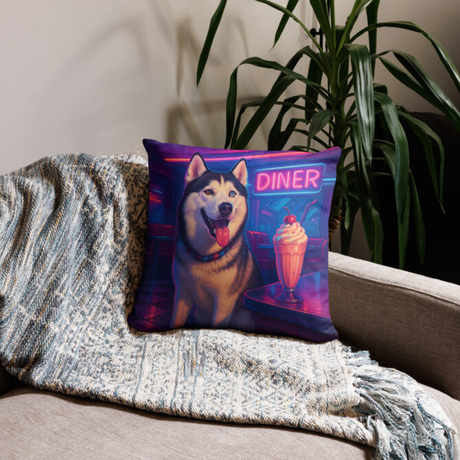 Neon Diner Vibes Custom Pet Pillow Case – Retro Pop Art Home Décor - Image 2