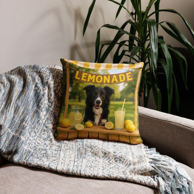Custom Pet Pillow Case – Lemonade Stand Summer Design - Image 2