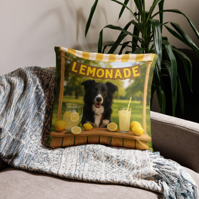 Custom Pet Pillow Case – Lemonade Stand Summer Design - Image 4