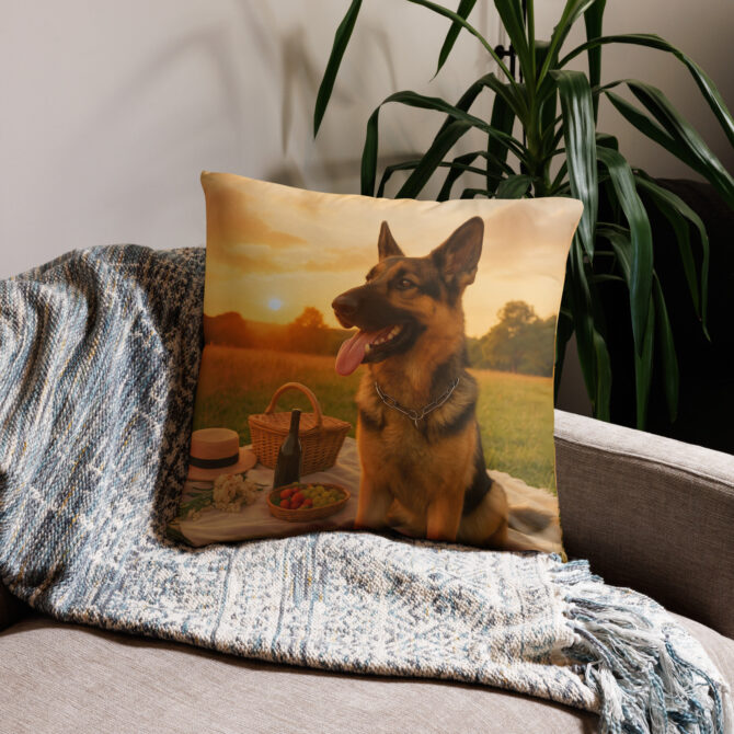 Custom Pet Pillow Case – Sunset Picnic Design for Home Décor - Image 4