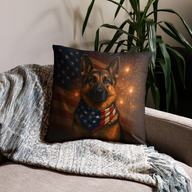 Star-Spangled Custom Pet Pillow Case – Patriotic Home Décor with Your Pet