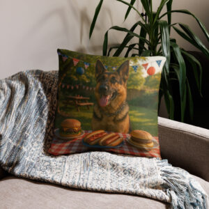 BBQ & Freedom Custom Pet Pillow Case – Patriotic Home Décor with Your Pet