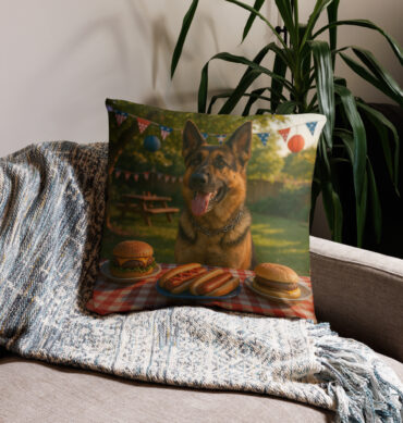 BBQ & Freedom Custom Pet Pillow Case – Patriotic Home Décor with Your Pet