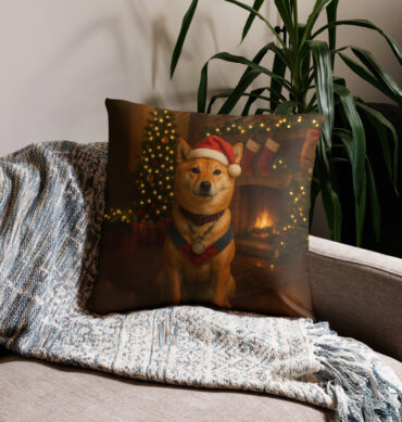 Cozy Christmas Fireplace Custom Pet Pillow Case – Festive Home Décor